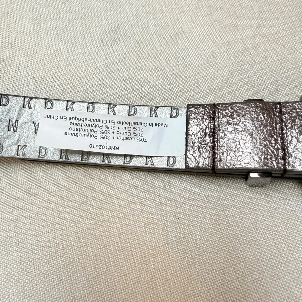 DKNY Donna Karan Metallic Tipped Belt Silver L